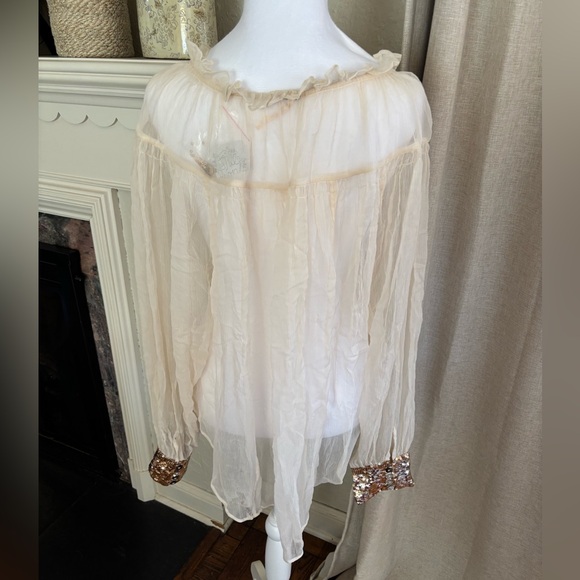 Free People NWT woman’s sheer blouse medium - Picture 6 of 9